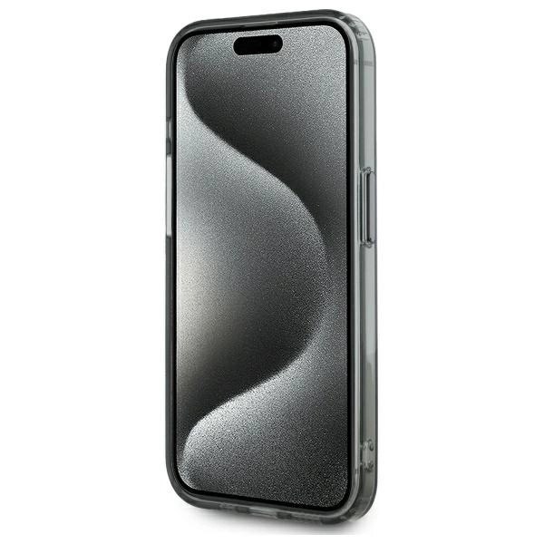 Etui Karl Lagerfeld IML Metal Karl&Choupette Head MagSafe na iPhone 15 Pro Max 6.7" - czarne