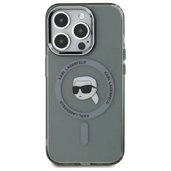 Karl Lagerfeld KLHMP15XHLSKIK iPhone 15   Pro Max 6.7" czarny/black hardcase IML Metal Karl Head MagSafe
