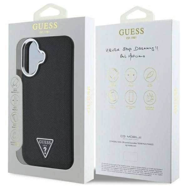 Guess GUHMP16MPGTSPSK iPhone 16 Plus      6.7" czarny/black hardcase Grained Triangle MagSafe
