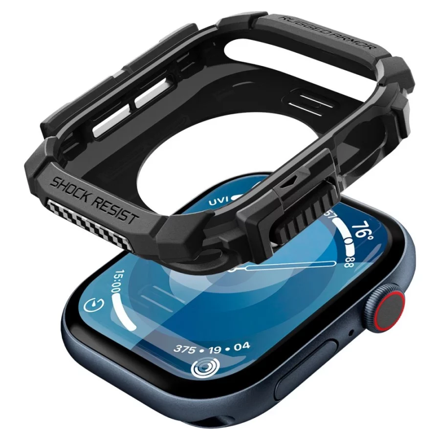 Etui Spigen Rugged Armor na Apple Watch 10 46 mm - czarne