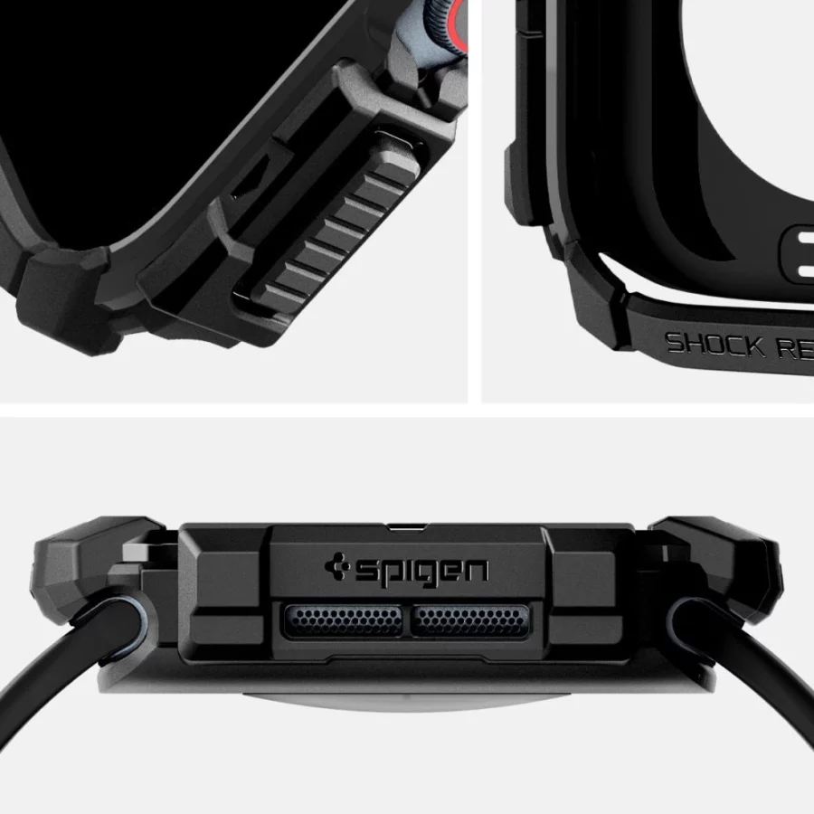 Etui Spigen Rugged Armor na Apple Watch 10 46 mm - czarne