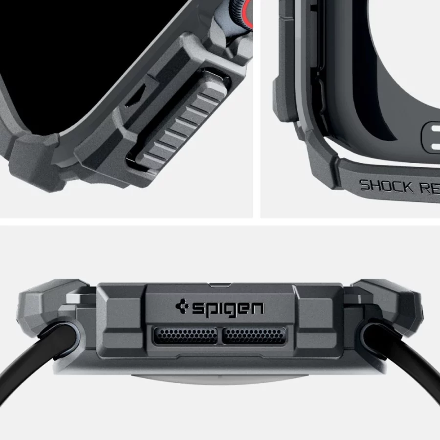 Etui Spigen Rugged Armor na Apple Watch 10 46 mm - szare
