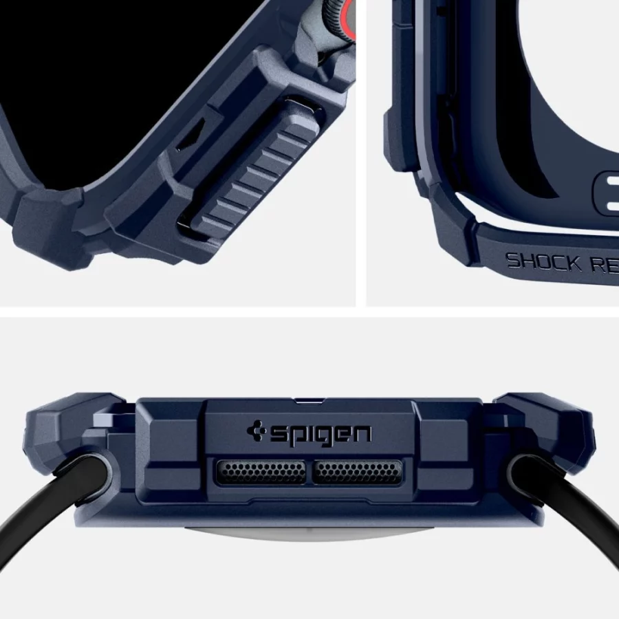Etui Spigen Rugged Armor na Apple Watch 10 46 mm - granatowe