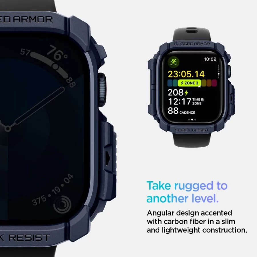 Etui Spigen Rugged Armor na Apple Watch 10 46 mm - granatowe