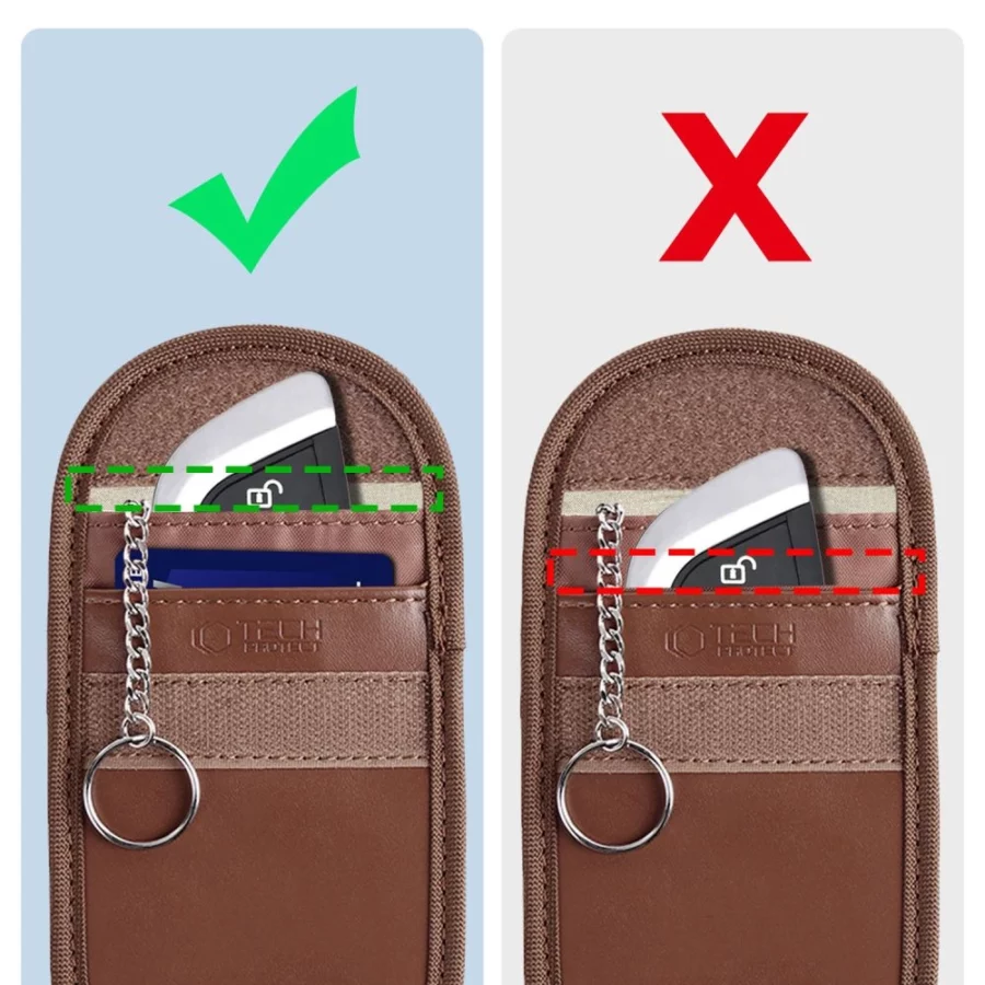Etui na kluczyki samochodowe Tech-Protect KLR100 blokujące RFID- brązowe