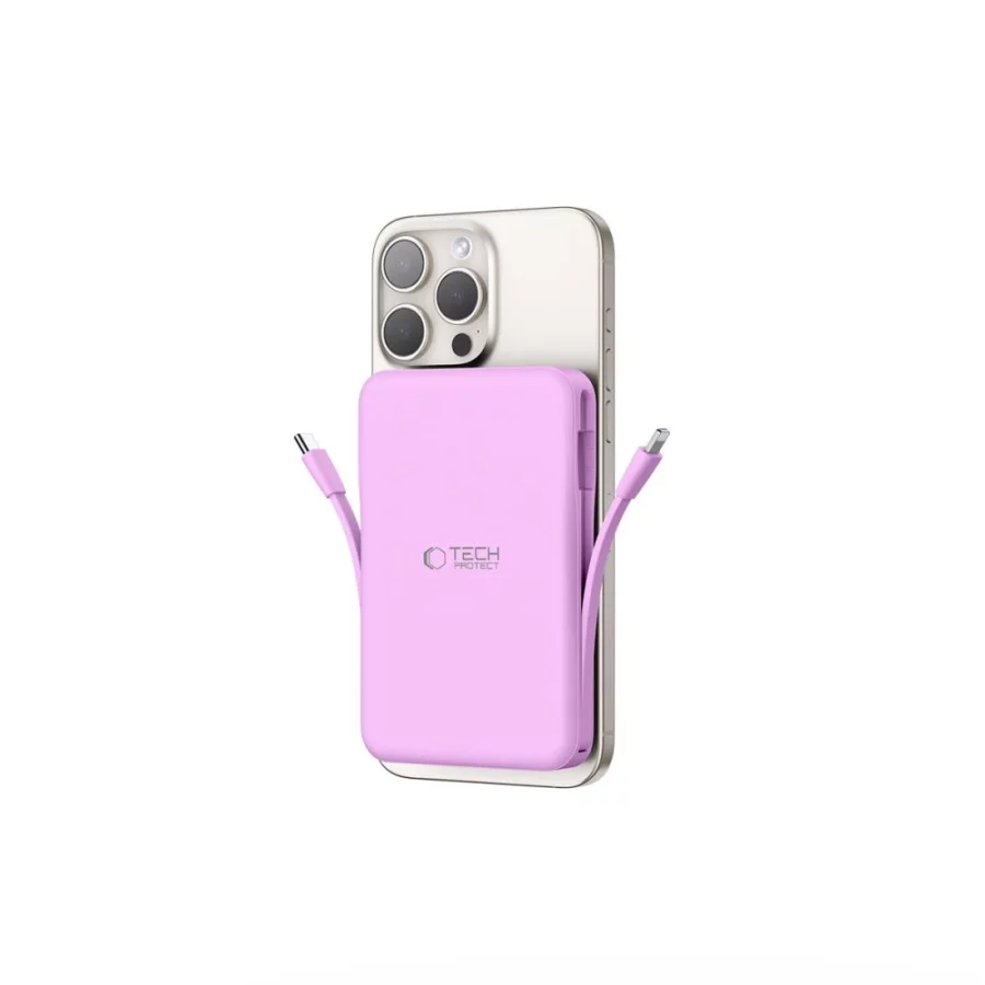 Powerbank Tech-Protect PB31 MagSafe 10000mAH - fioletowy