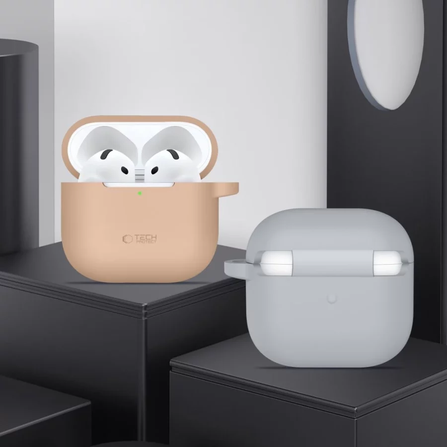 Etui Tech-Protect Silicone Hook na AirPods 4 - różowe