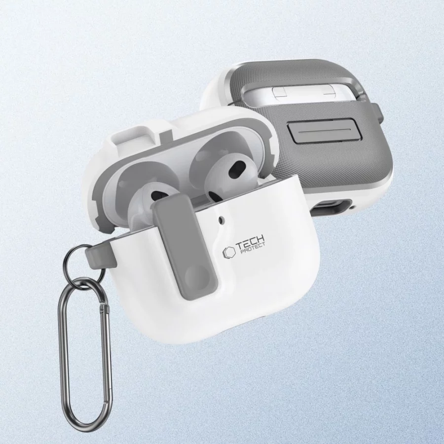 Etui Tech-Protect Slim Hook na AirPods 4 - białe