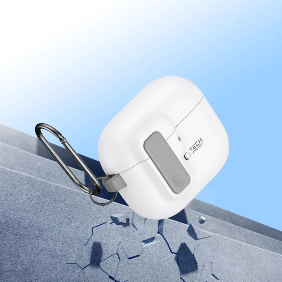 Etui Tech-Protect Slim Hook na AirPods 4 - białe