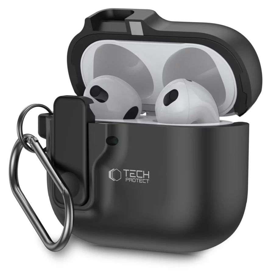 Etui Tech-Protect Slim Hook na AirPods 4 - czarne