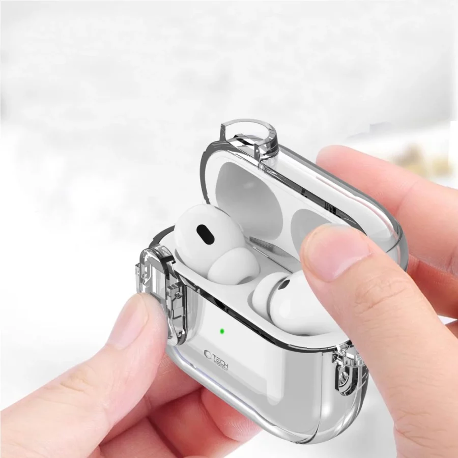 Etui Tech-Protect Slim Hook na AirPods 1 / 2 - przezroczyste
