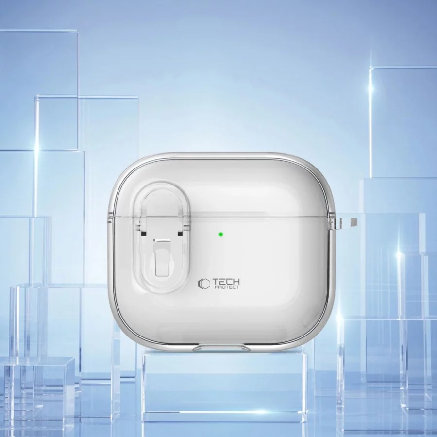 Etui Tech-Protect Slim Hook na AirPods 4 - przezroczyste