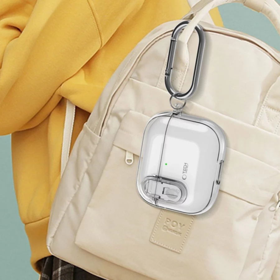 Etui Tech-Protect Slim Hook na AirPods 4 - przezroczyste