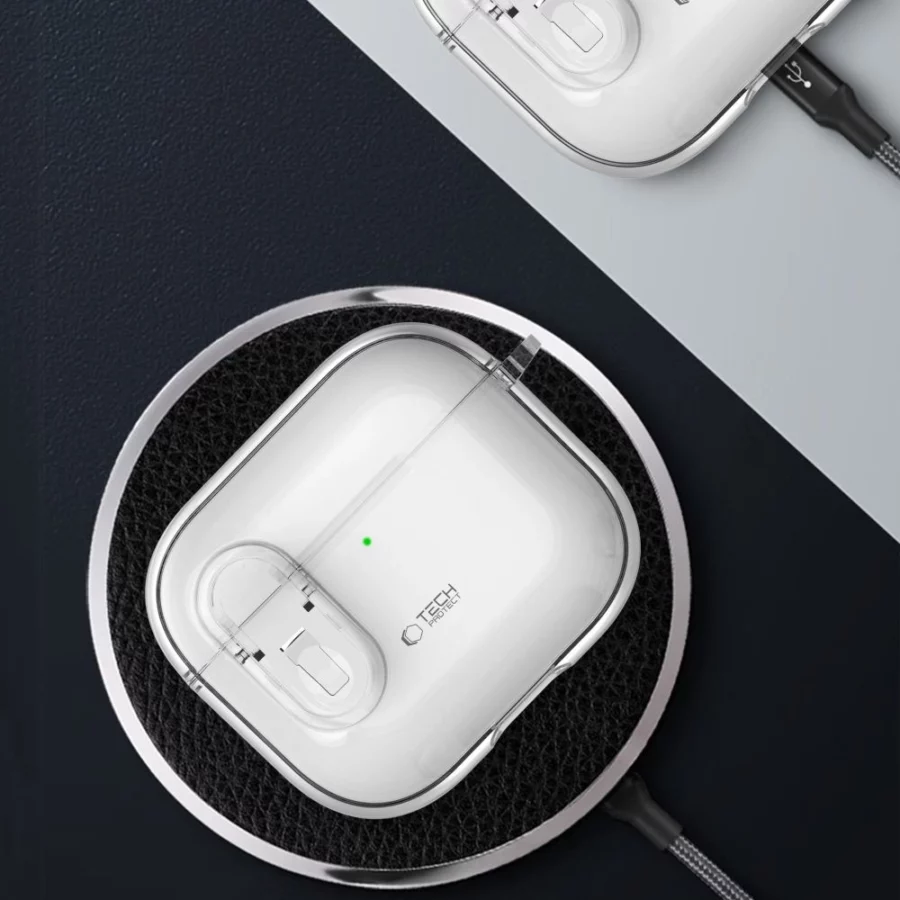 Etui Tech-Protect Slim Hook na AirPods 4 - przezroczyste