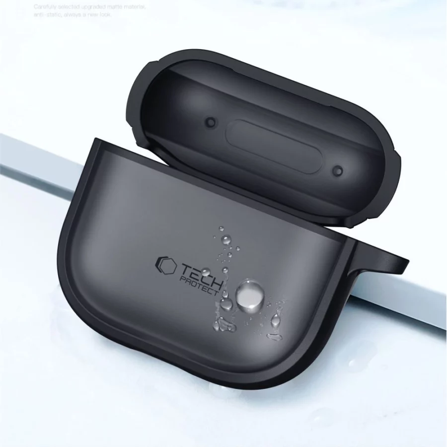 Etui Tech-Protect Slim Hook na AirPods 4 - czarne