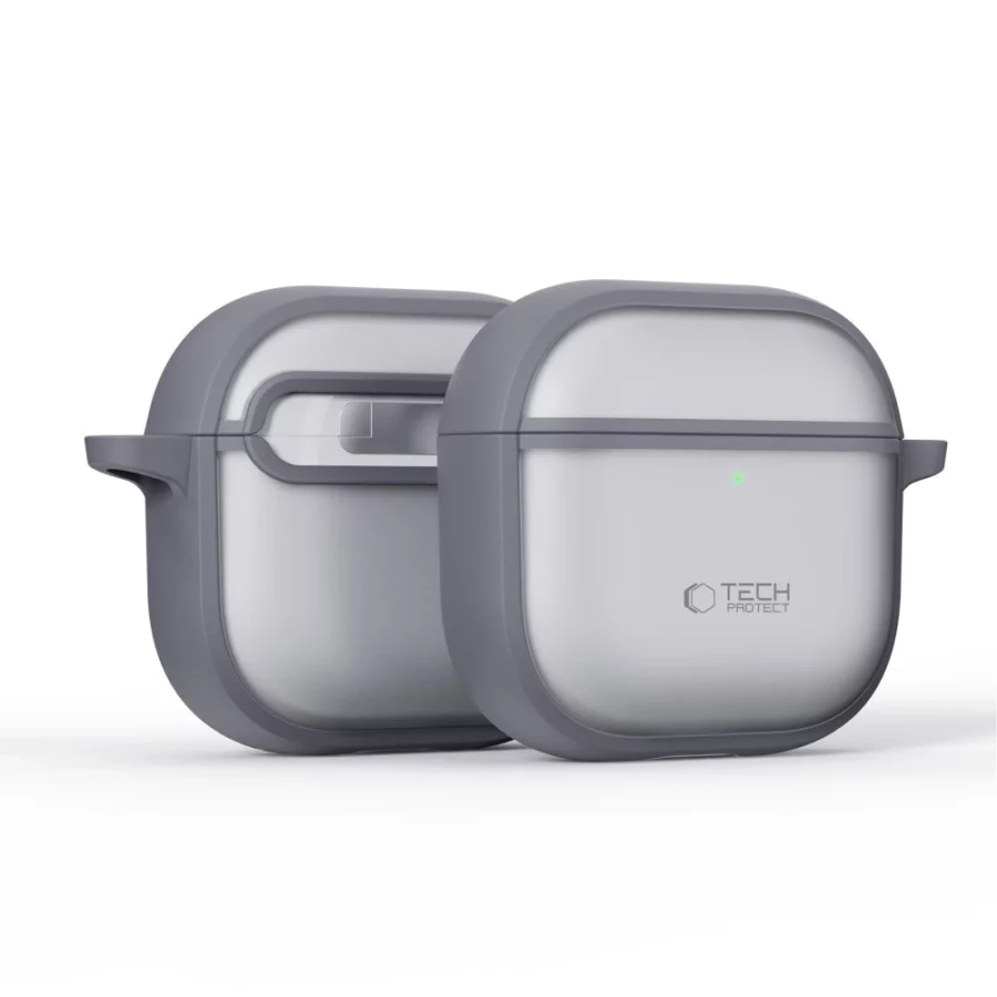 Etui Tech-Protect Slim Hook na AirPods 4 - szare