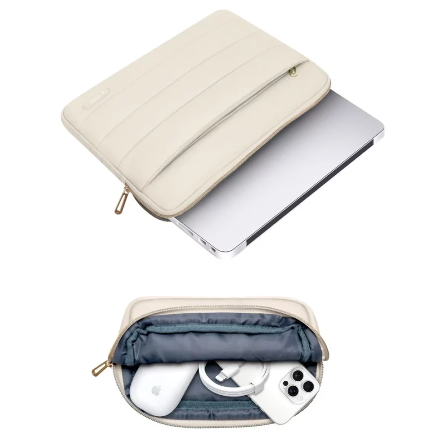 Torba na laptopa 13-14 Tech-Protect Puffy - beżowa