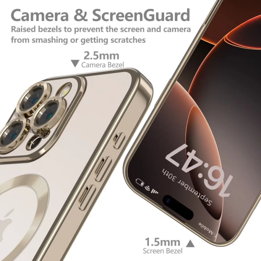 Etui Tech-Protect MagFlex MagSafe na iPhone 16 Pro - złote