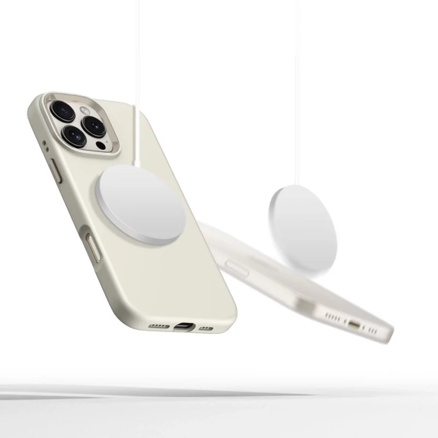 Etui Tech-Protect Silicone PU MagSafe na iPhone 16 Pro - beżowe