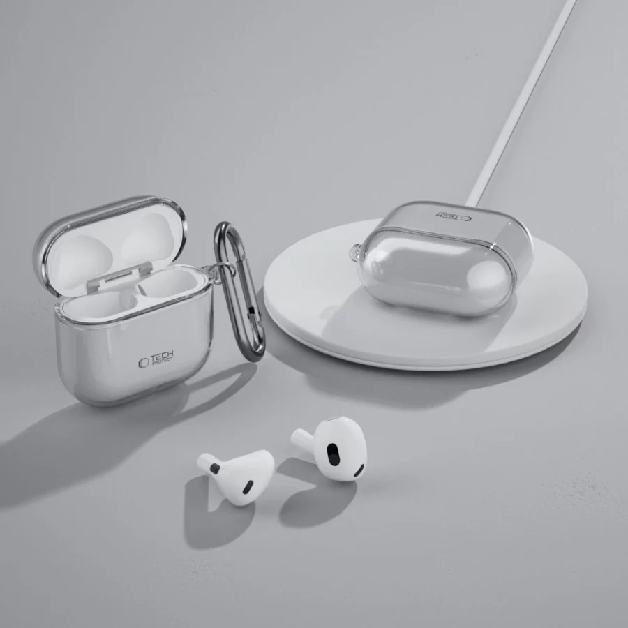 Etui Tech-Protect FlexAir na AirPods 4 - szare