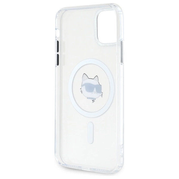 Etui Karl Lagerfeld IML Metal Choupette Head MagSafe na iPhone 11 - białe
