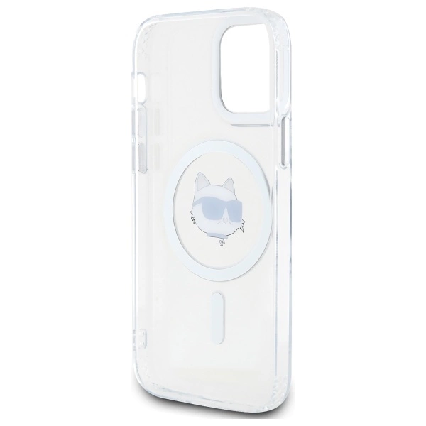 Etui Karl Lagerfeld IML Metal Choupette Head MagSafe na iPhone 12 - białe