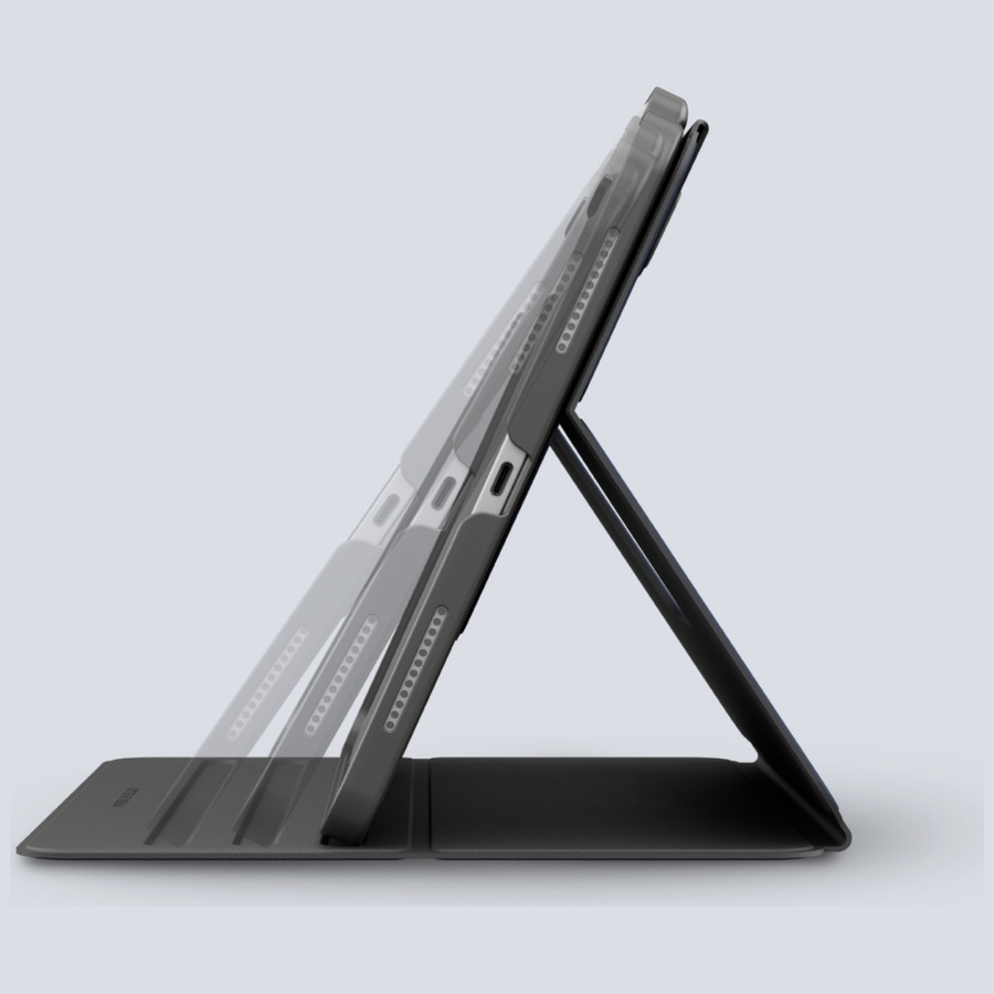 Etui UNIQ Rovus Snapmount Magnetic 360   Rotating Detachable do iPad Air 13" M2/M3 (2024/2025) szary