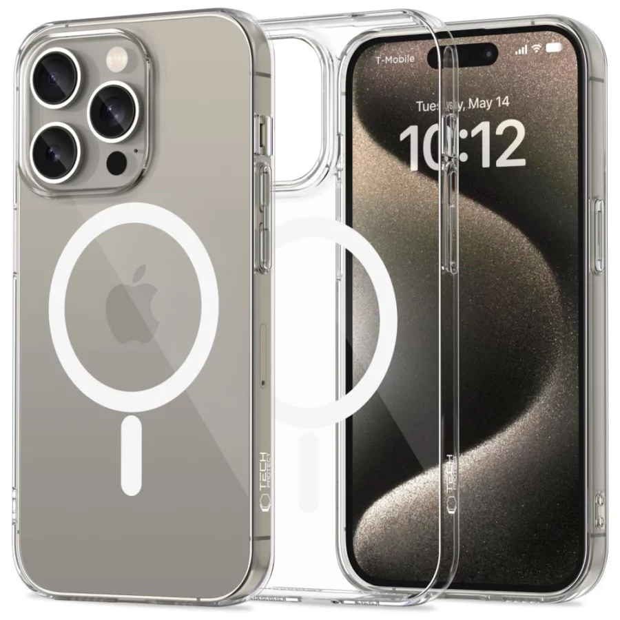Etui Tech-Protect FlexAir MagSafe na iPhone 15 Pro - przezroczyste