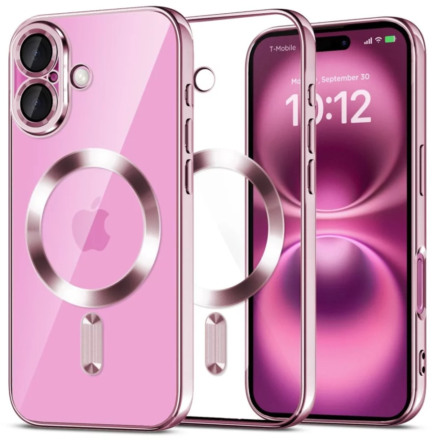 Etui Tech-Protect MagFlex MagSafena iPhone 16 - przezroczyste / różowe