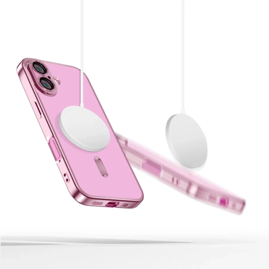 Etui Tech-Protect MagFlex MagSafena iPhone 16 - przezroczyste / różowe