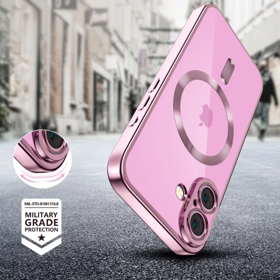 Etui Tech-Protect MagFlex MagSafena iPhone 16 - przezroczyste / różowe
