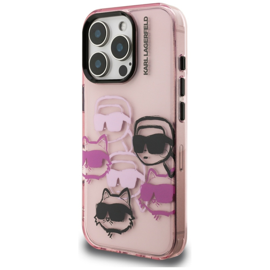 Etui Karl Lagerfeld IML Multi K&C Head   Pattern do iPhone 16 Pro różowy