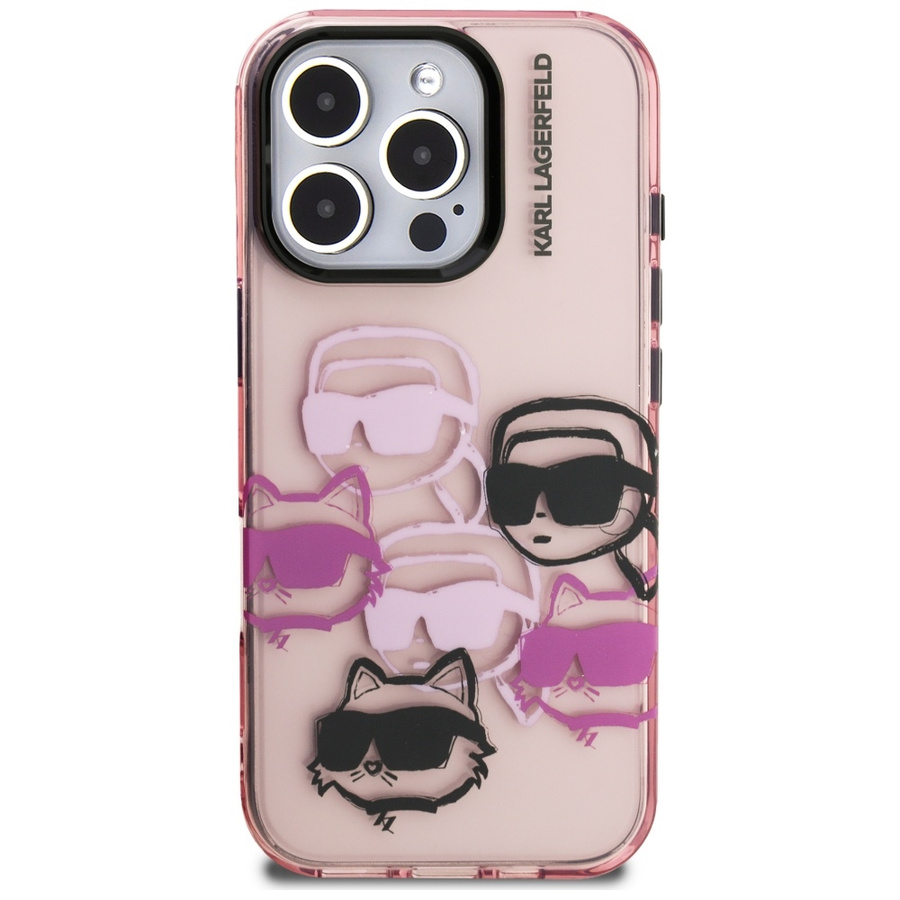 Etui Karl Lagerfeld IML Multi K&C Head   Pattern do iPhone 16 Pro różowy