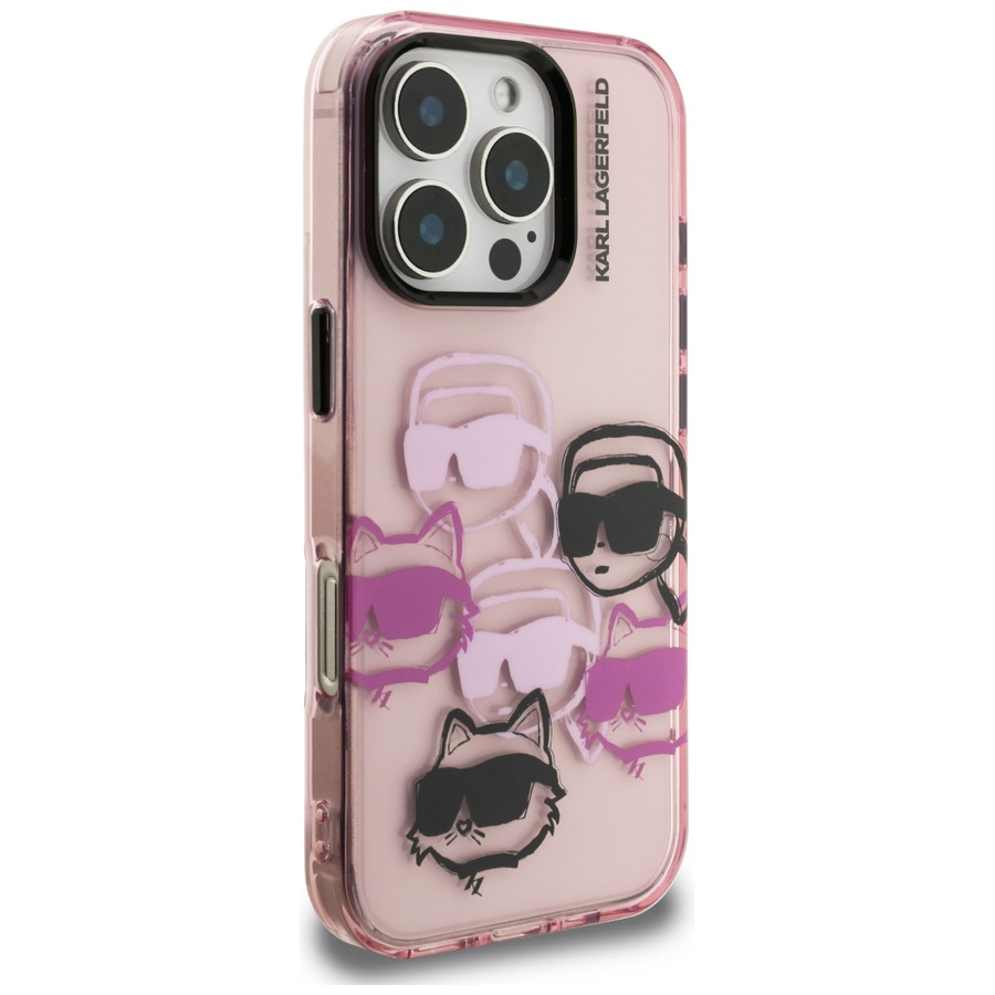 Etui Karl Lagerfeld IML Multi K&C Head   Pattern do iPhone 16 Pro różowy