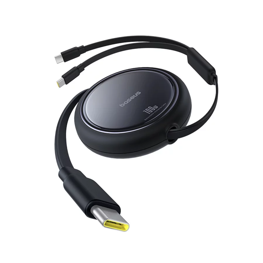 Kabel zwijany Baseus Bright Mirror Series USB-C - 2 x USB-C 100W 1m - czarny