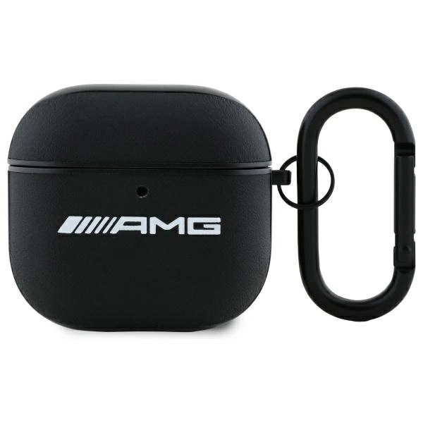 Etui AMG Leather White Logo na AirPods 4 - czarne / białe