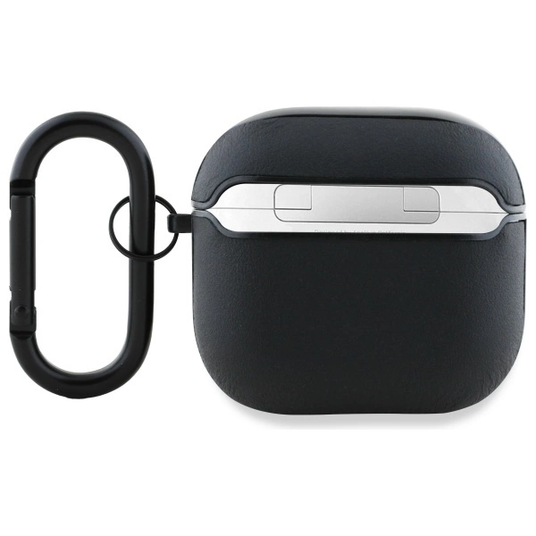 Etui AMG Leather White Logo na AirPods 4 - czarne / białe