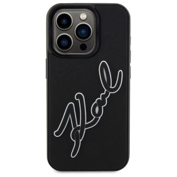 Etui Karl Lagerfeld 3D Rubber Signature na iPhone 15 Pro Max - czarne