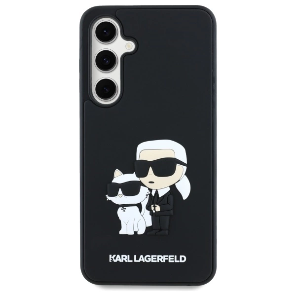 Etui Karl Lagerfeld 3D Rubber Karl&Choupette na Samsung Galaxy S24 FE - czarne