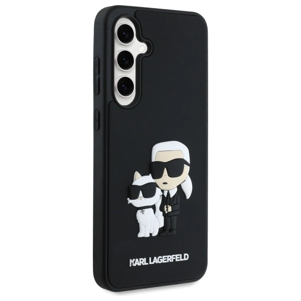 Etui Karl Lagerfeld 3D Rubber Karl&Choupette na Samsung Galaxy S24 FE - czarne