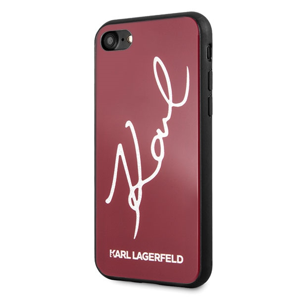 Karl Lagerfeld KLHCI8DLKSRE iPhone 7/8SE 2020 / SE 2022 czerwony/red hard case Signature Glitter
