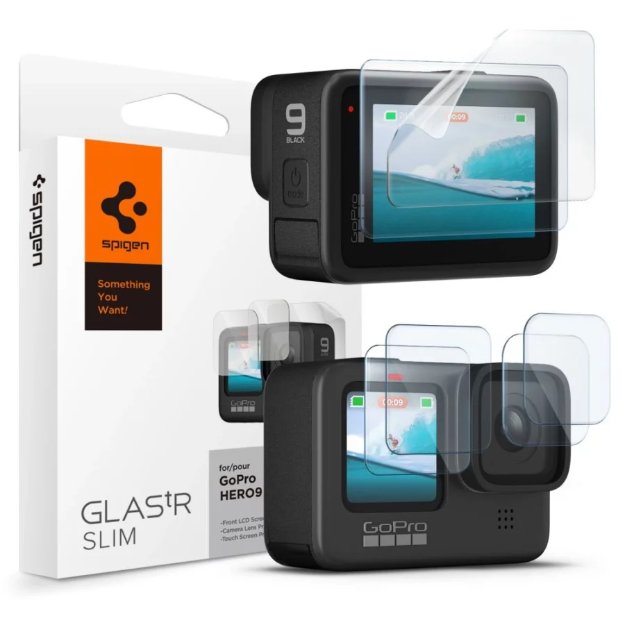 Szkło hartowane Spigen Glass.tR Slim + Film 2-Set na GoPro Hero 9 / 10 / 11 / 12 - przezroczyste