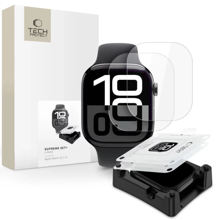Folia hydrożelowa Tech-Protect Supreme Set 2-pack na Apple Watch 10 42 mm - przezroczysta