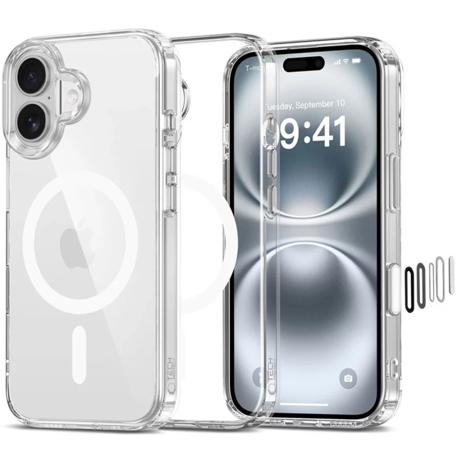 Etui Tech-Protect Flexair Hybrid CC Magsafe na iPhone 16 - przezroczyste