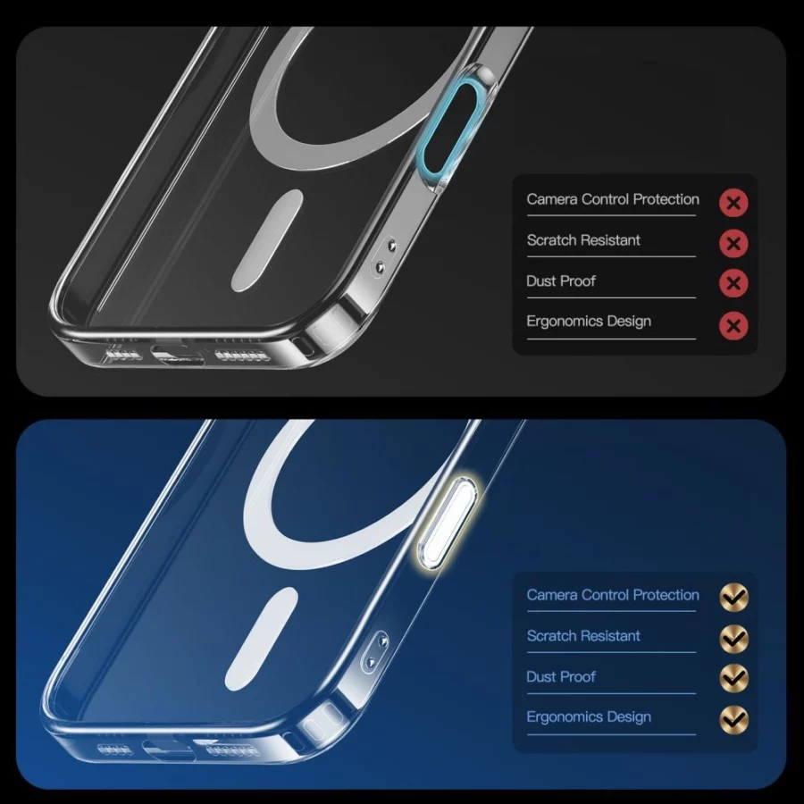 Etui Tech-Protect Flexair Hybrid CC Magsafe na iPhone 16 - przezroczyste