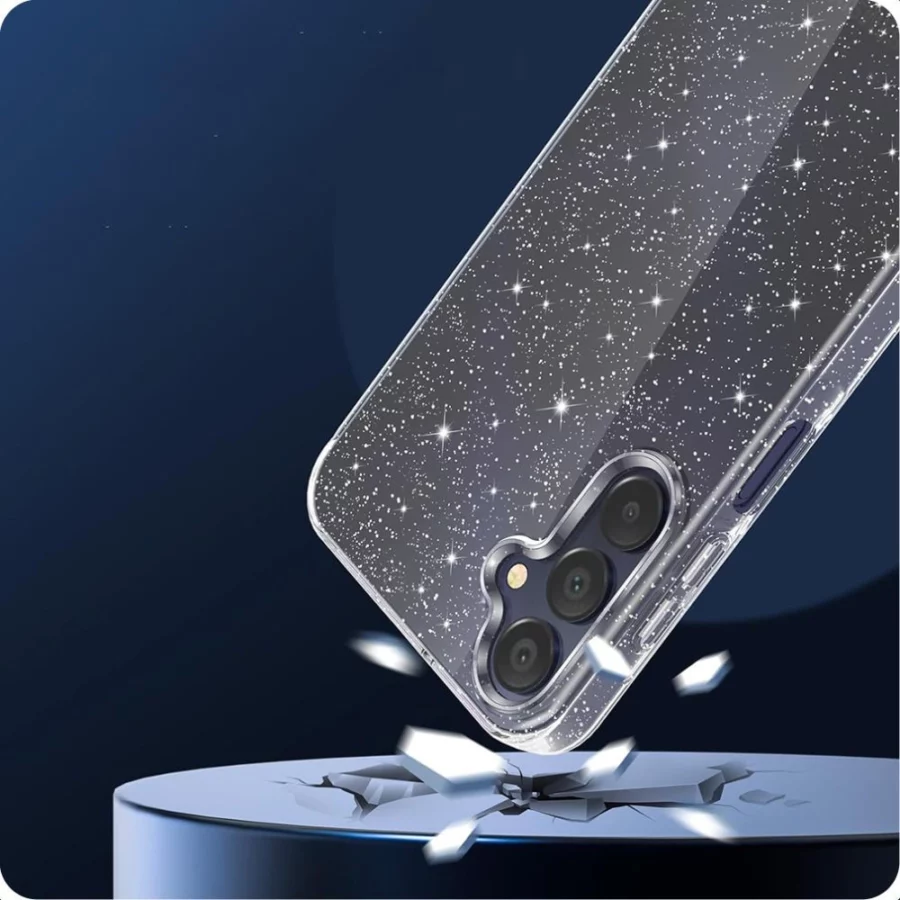 Etui Tech-Protect FlexAir na Samsung Galaxy S25 - przezroczysto-brokatowe
