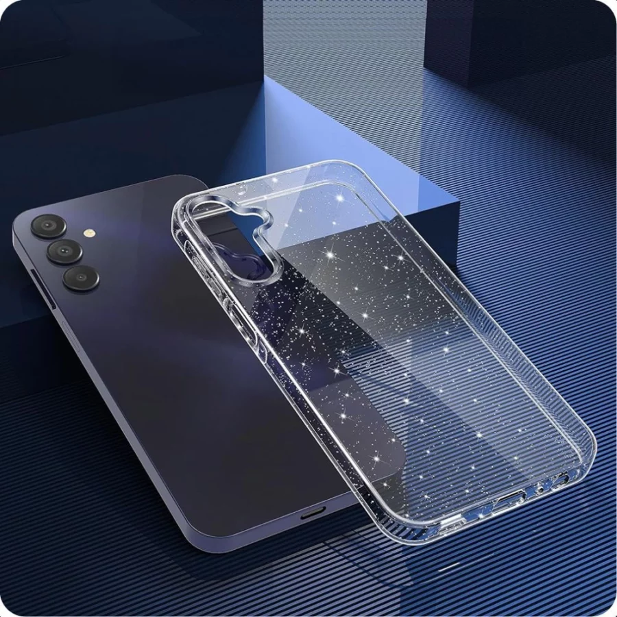 Etui Tech-Protect FlexAir na Samsung Galaxy S25 - przezroczysto-brokatowe