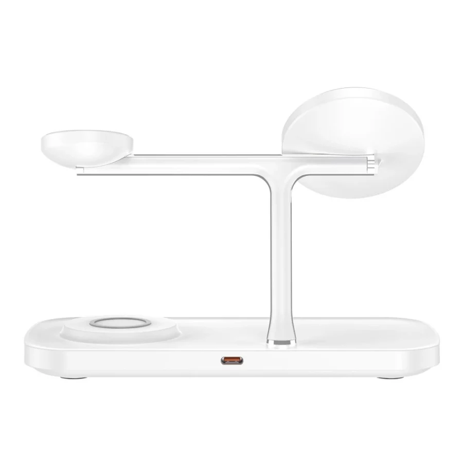 Ładowarka bezprzewodowa Tech-Protect QI15W-A45 3w1 z MagSafe do urządzeń Apple - biała