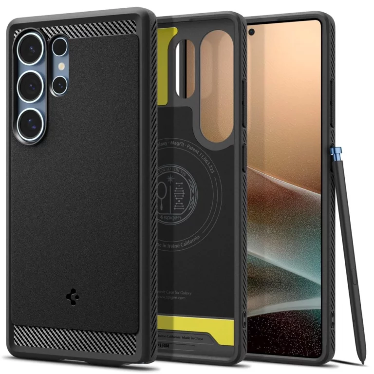 Etui Spigen Rugged Armor Mag na Samsung Galaxy S25 Ultra - czarne