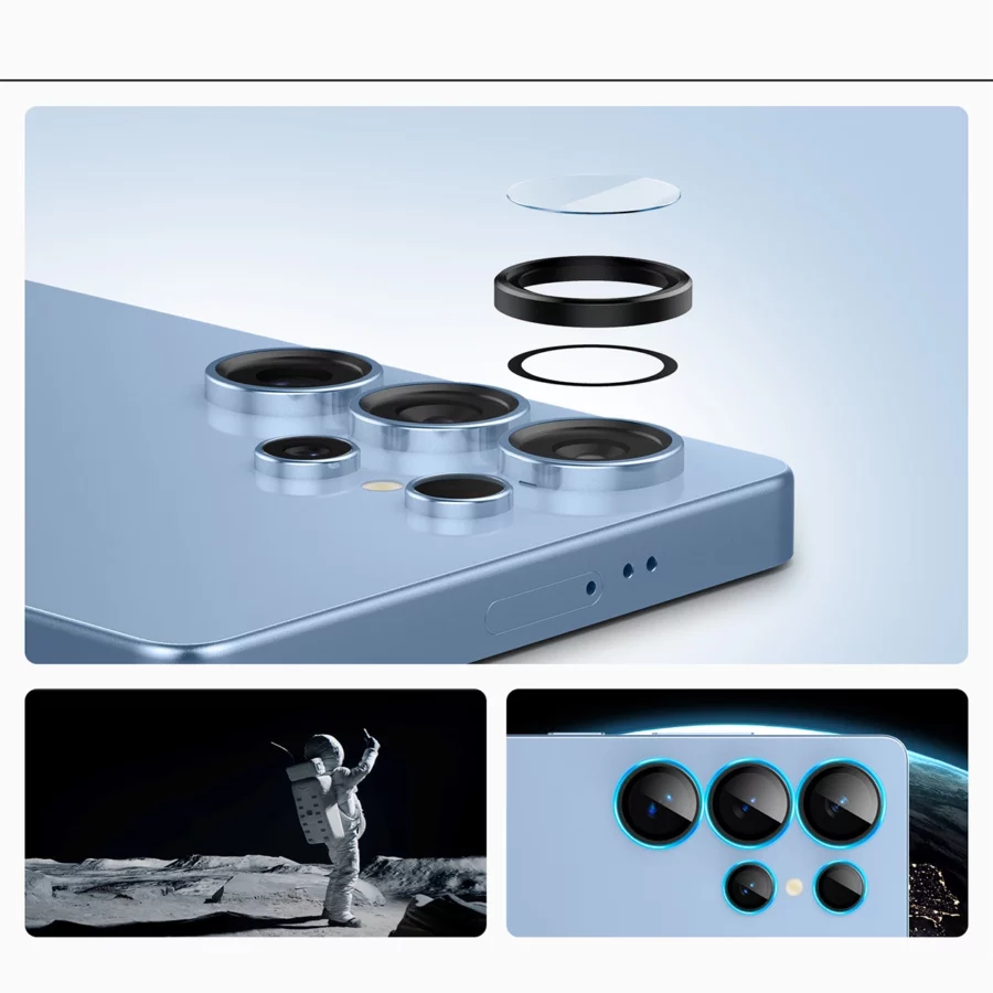Osłona aparatu Spigen Optik Pro GLAS.TR EZ FIT 2-pack na Samsung Galaxy S25 Ultra - czarna